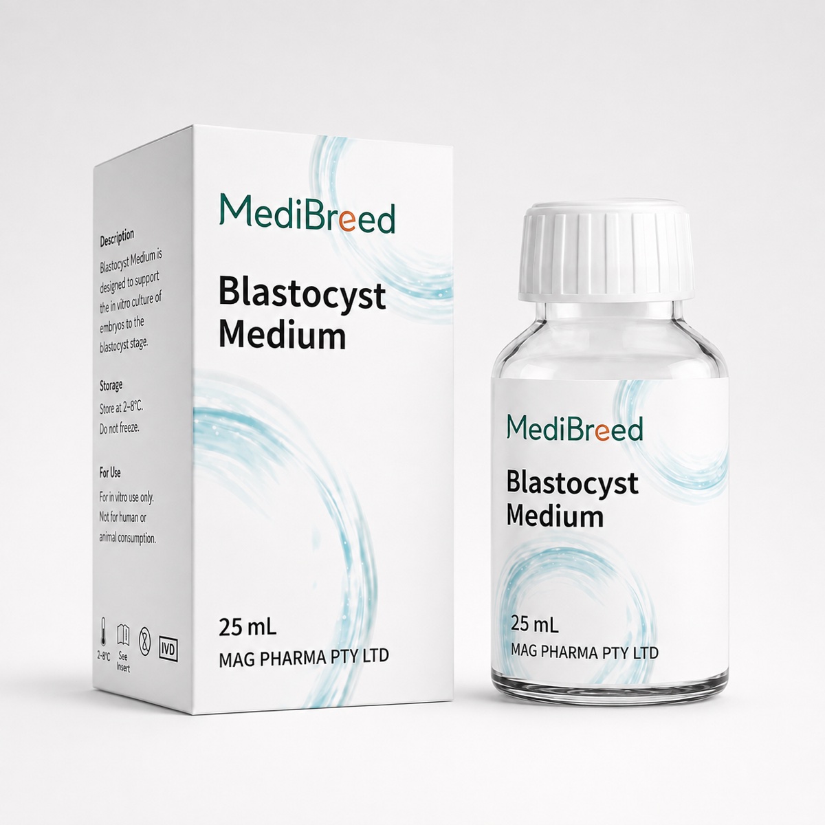 MediBreed Blastocyst Medium product pack and bottle