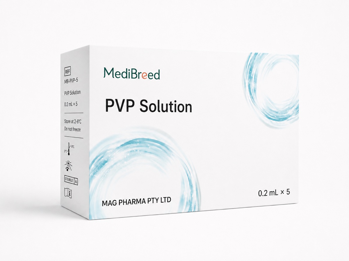MediBreed PVP Solution product pack and vials