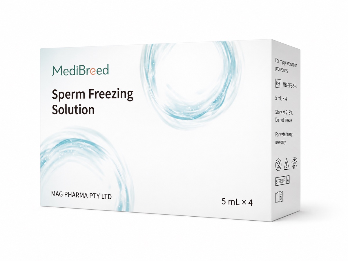 MediBreed Sperm Freezing Solution product pack and bottles