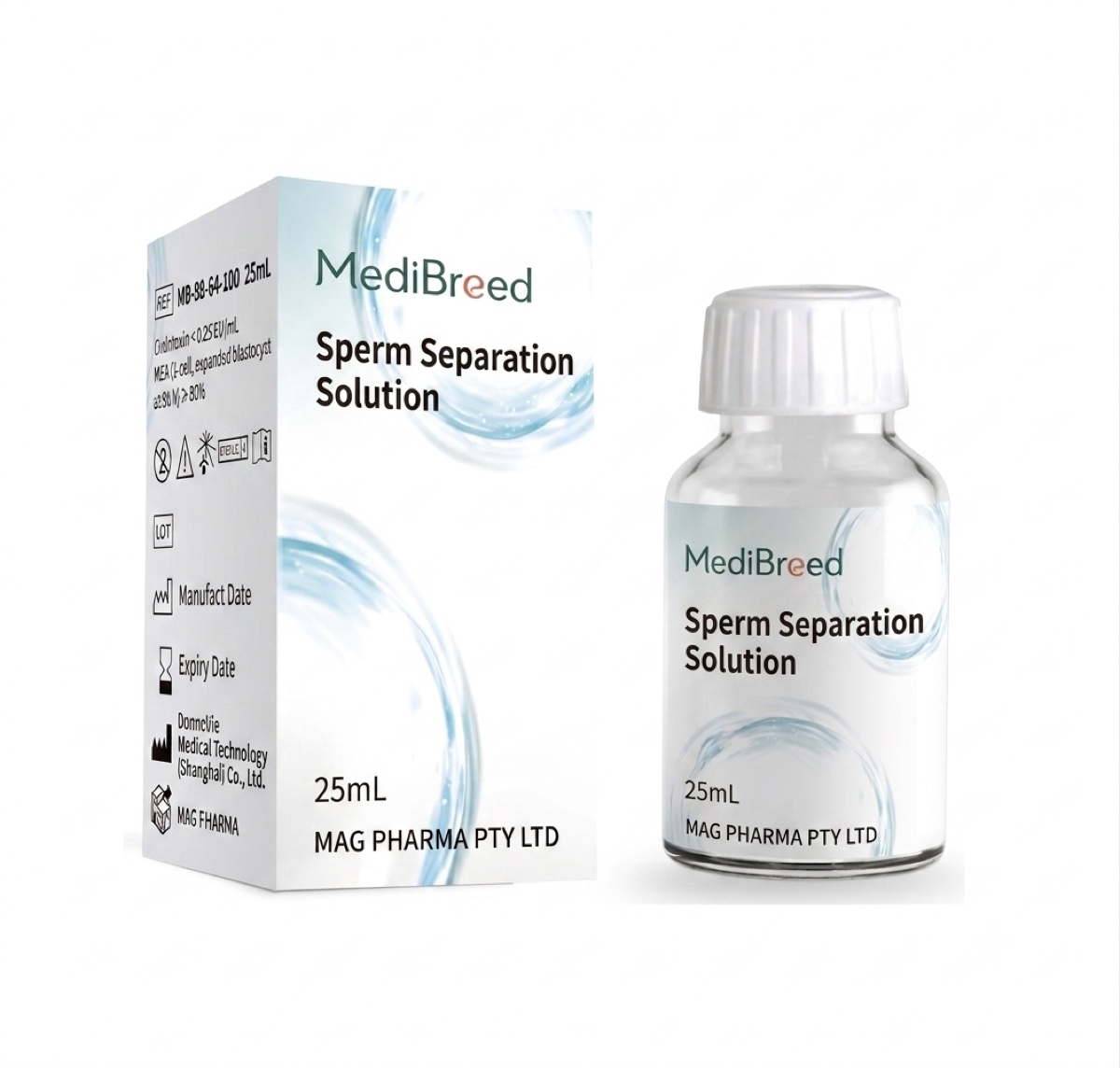 MediBreed Sperm Separation Solution product pack and bottles